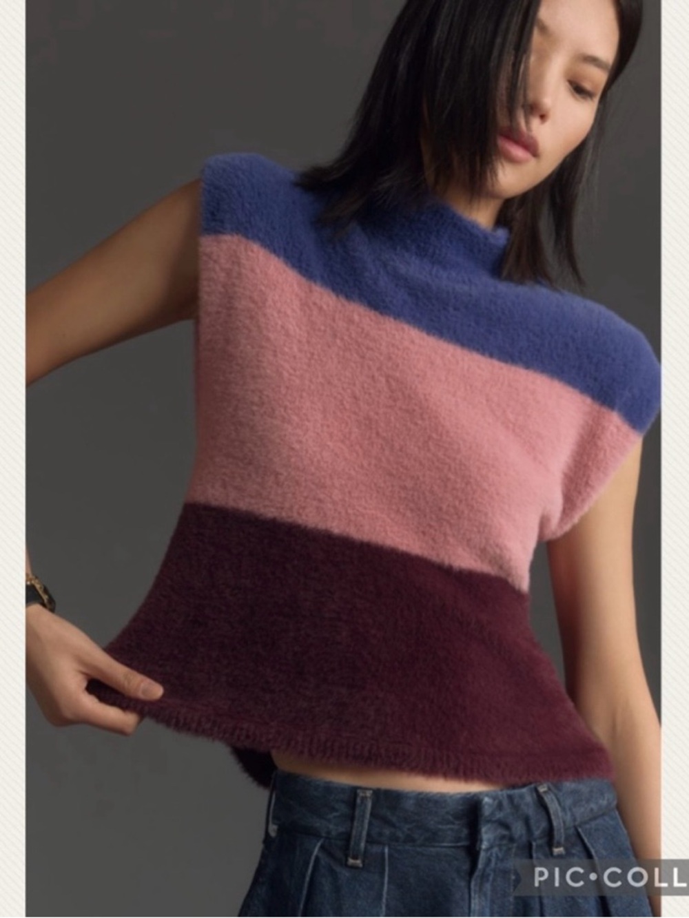 Anthropologie Maeve Colorblock Eyelash Sweater Vest